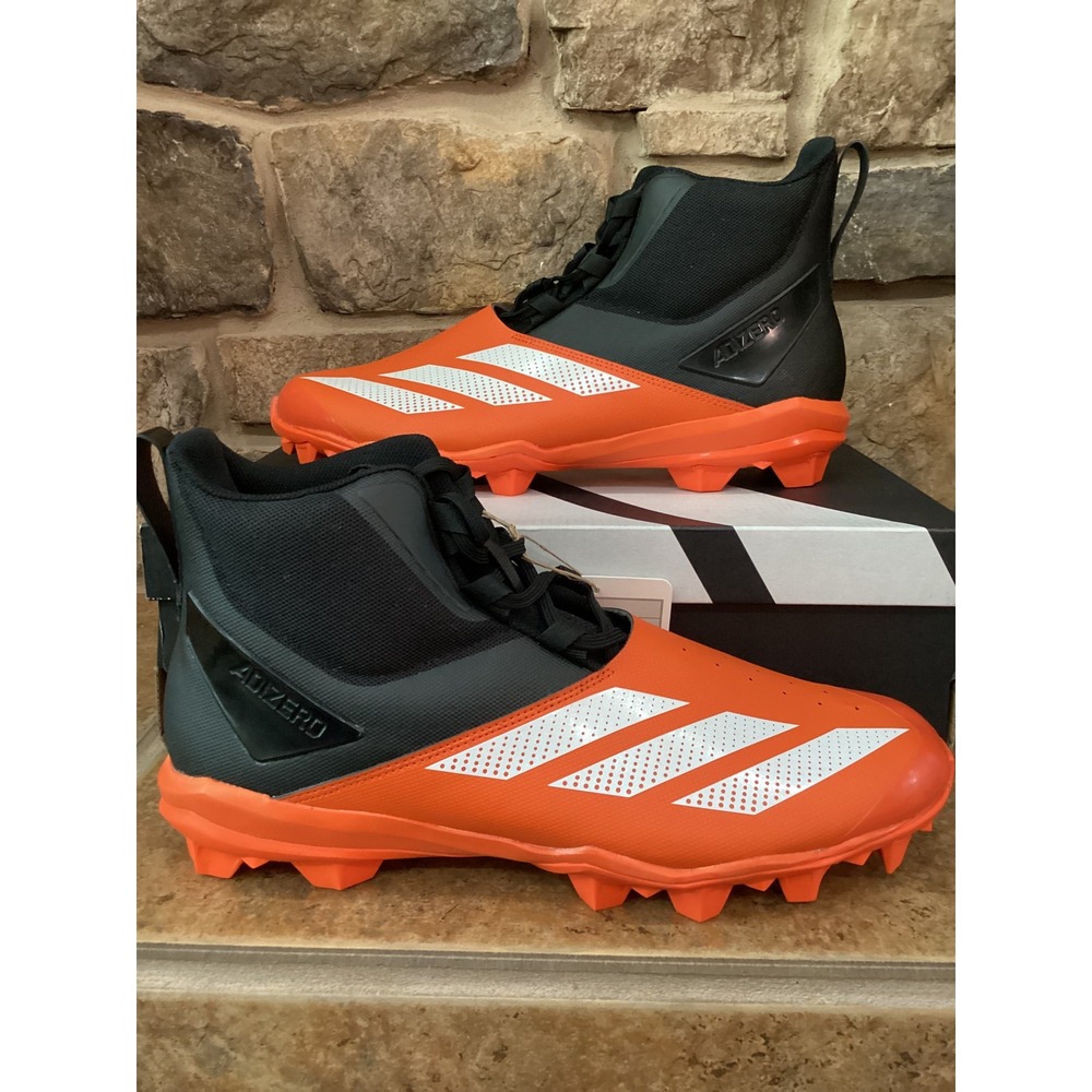 Adidas Adizero Njoku Chaos MD DN Football Cleats Orange Black Mens Size 14.5 New